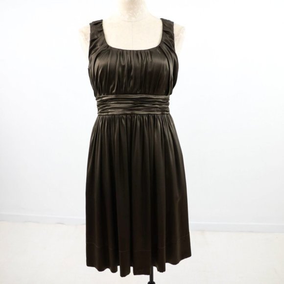 Dkny Dresses & Skirts - DKNY 4 100% Silk Ruched Cocktail Dress Dark Green